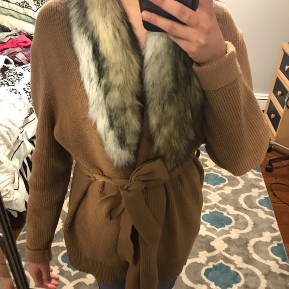 Fur beige mk sweater cardigan - Picture 2 of 5